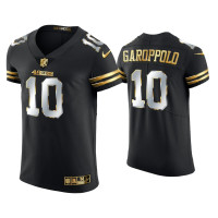 Men San Francisco 49ers #10 Jimmy Garoppolo Black Golden Edition Elite Jersey