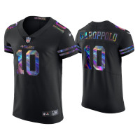 Men San Francisco 49ers #10 Jimmy Garoppolo Black Golden Edition Holographic Jersey