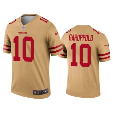 Men San Francisco 49ers #10 Jimmy Garoppolo Gold Inverted Legend Jersey