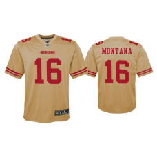 Youth San Francisco 49ers #16 Joe Montana Gold Inverted Game Jersey