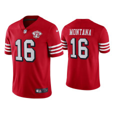 Men San Francisco 49ers #16 Joe Montana Vapor Limited Scarlet Jersey