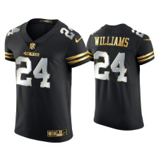 Men San Francisco 49ers #24 K'Waun Williams Black Golden Edition Elite Jersey