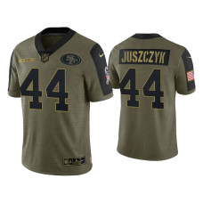 Men San Francisco 49ers #44 Kyle Juszczyk Olive 2021 Salute To Service Limited Jersey