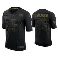 Men San Francisco 49ers #75 Laken Tomlinson Black 2020 Salute To Service Limited Jersey