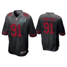 Men San Francisco 49ers #91 Arik Armstead Super Bowl LIV Black Game Jersey