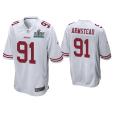 Men San Francisco 49ers #91 Arik Armstead Super Bowl LIV White Game Jersey