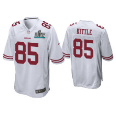 Men San Francisco 49ers #85 George Kittle Super Bowl LIV White Game Jersey