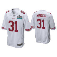 Men San Francisco 49ers #31 Raheem Mostert Super Bowl LIV White Game Jersey