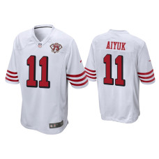 Men San Francisco 49ers #11 Brandon Aiyuk White 75th Anniversary Game Jersey