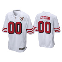 Men San Francisco 49ers #00 Custom White 75th Anniversary Game Jersey