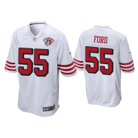 Men San Francisco 49ers #55 Dee Ford White 75th Anniversary Game Jersey