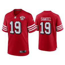 Men San Francisco 49ers #19 Deebo Samuel Scarlet 75th Anniversary Game Jersey