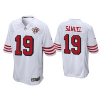 Men San Francisco 49ers #19 Deebo Samuel White 75th Anniversary Game Jersey