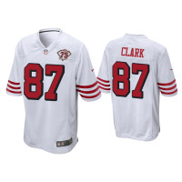 Men San Francisco 49ers #87 Dwight Clark White 75th Anniversary Game Jersey