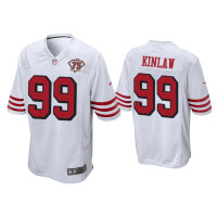 Men San Francisco 49ers #99 Javon Kinlaw White 75th Anniversary Game Jersey