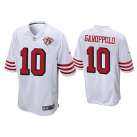 Men San Francisco 49ers #10 Jimmy Garoppolo White 75th Anniversary Game Jersey