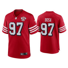 Men San Francisco 49ers #97 Nick Bosa Scarlet 75th Anniversary Game Jersey