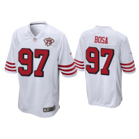 Men San Francisco 49ers #97 Nick Bosa White 75th Anniversary Game Jersey