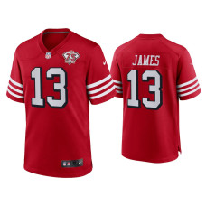 Men San Francisco 49ers #13 Richie James Scarlet 75th Anniversary Game Jersey