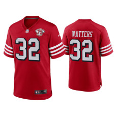 Men San Francisco 49ers #32 Ricky Watters Scarlet 75th Anniversary Game Jersey