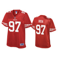 Women San Francisco 49ers #97 Nick Bosa Scarlet Pro Line Jersey