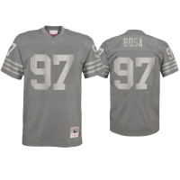 Men San Francisco 49ers #97 Nick Bosa Charcoal Metal Replica Jersey