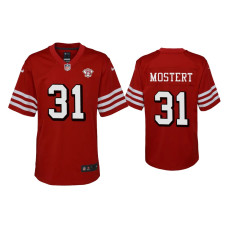 Youth San Francisco 49ers #31 Raheem Mostert Scarlet 75th Anniversary Jersey