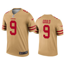 Men San Francisco 49ers #9 Robbie Gould Gold Inverted Legend Jersey