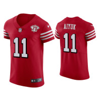 Men San Francisco 49ers #11 75th Anniversary Brandon Aiyuk Scarlet Elite Jersey