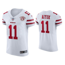 Men San Francisco 49ers #11 75th Anniversary Brandon Aiyuk White Elite Jersey