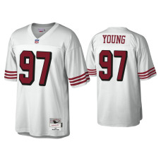 Men San Francisco 49ers #97 Bryant Young White 1994 Legacy Replica Throwback Jersey