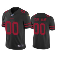 Men San Francisco 49ers #00 Custom 100th Season Black Vapor Limited Jersey