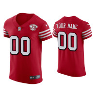 Men San Francisco 49ers #00 75th Anniversary Custom Scarlet Elite Jersey