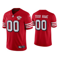 Men San Francisco 49ers #00 75th Anniversary Custom Scarlet Limited Jersey