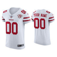 Men San Francisco 49ers #00 75th Anniversary Custom White Elite Jersey