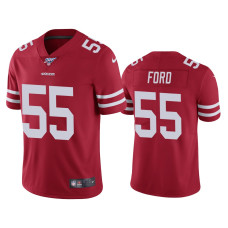 Men San Francisco 49ers #55 Dee Ford 100th Season Scarlet Vapor Limited Jersey