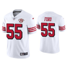 Men San Francisco 49ers #55 75th Anniversary Dee Ford White Limited Jersey