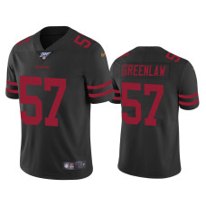 Men San Francisco 49ers #57 Dre Greenlaw 100th Season Black Vapor Limited Jersey