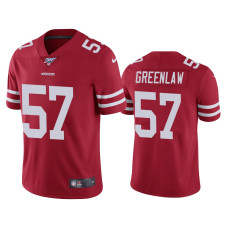 Men San Francisco 49ers #57 Dre Greenlaw 100th Season Scarlet Vapor Limited Jersey