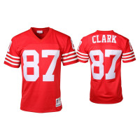 Men San Francisco 49ers #87 Dwight Clark Red Throwback Retired Player Jersey