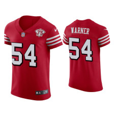 Men San Francisco 49ers #54 75th Anniversary Fred Warner Scarlet Elite Jersey