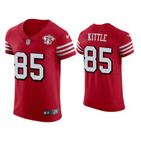 Men San Francisco 49ers #85 75th Anniversary George Kittle Scarlet Elite Jersey