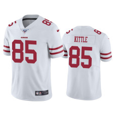 Men San Francisco 49ers #85 George Kittle 100th Season White Vapor Limited Jersey