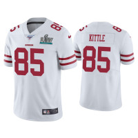 Men San Francisco 49ers #85 George Kittle Super Bowl LIV White Vapor Limited Jersey