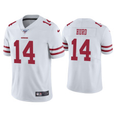 Men San Francisco 49ers #14 Jalen Hurd 100th Season White Vapor Limited Jersey