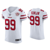 Men San Francisco 49ers #99 75th Anniversary Javon Kinlaw White Elite Jersey