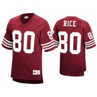 Men San Francisco 49ers #80 Jerry Rice Red Acid Wash Jersey