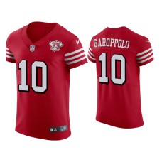 Men San Francisco 49ers #10 75th Anniversary Jimmy Garoppolo Scarlet Elite Jersey