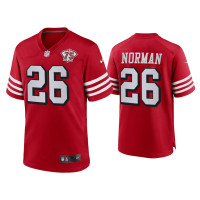 Men San Francisco 49ers #26 Josh Norman Scarlet 75th Anniversary Game Jersey