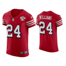 Men San Francisco 49ers #24 75th Anniversary K'Waun Williams Scarlet Elite Jersey